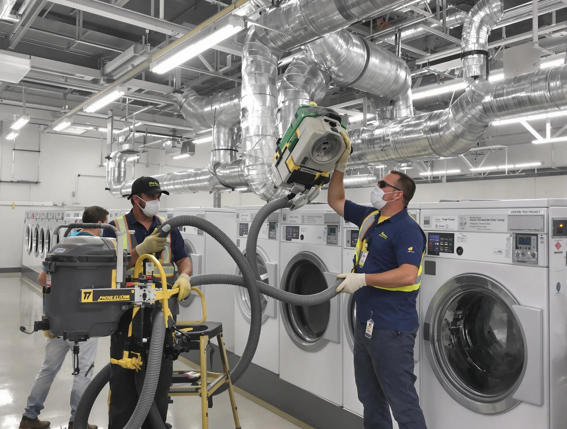 South Weber Dryer Vent Cleaning team cleaning large-scale industrial dryer vent systems at a facility in South Weber