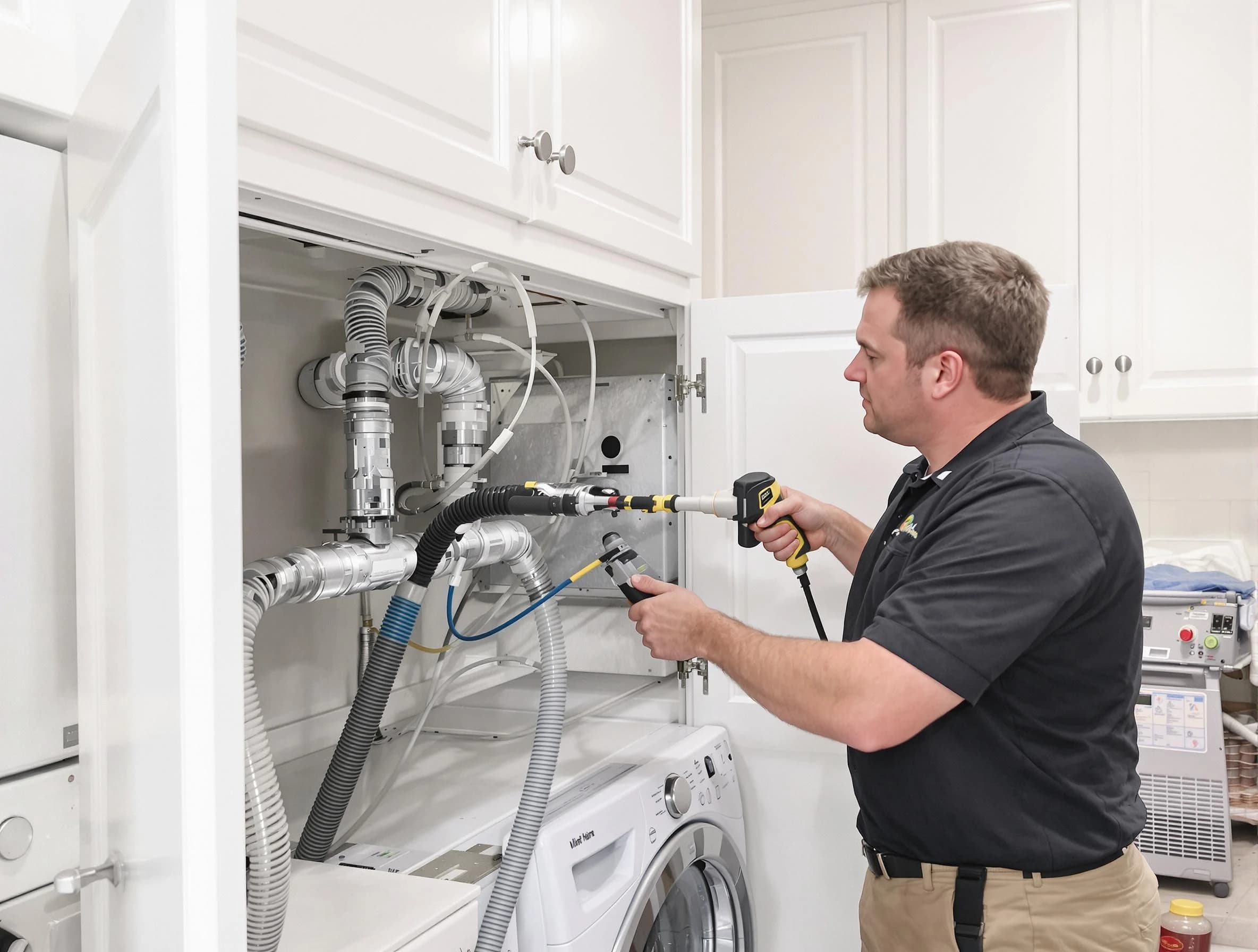 South Weber Dryer Vent Cleaning professional removing severe blockage from a clogged dryer vent in South Weber