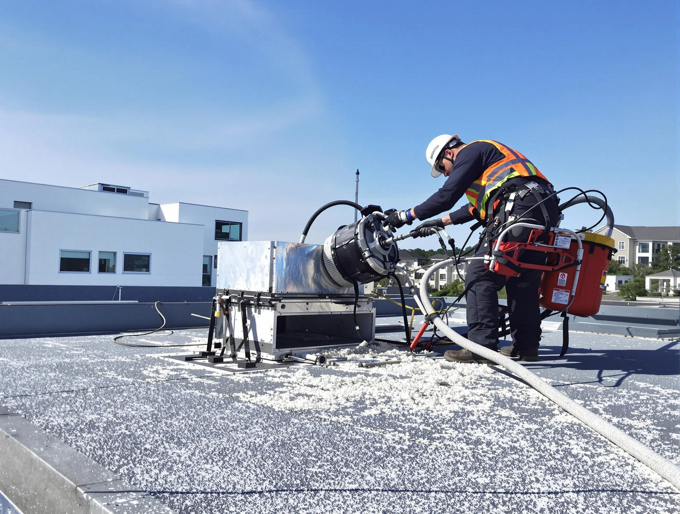 Cleaning Dryer Vent On Roof in South Weber