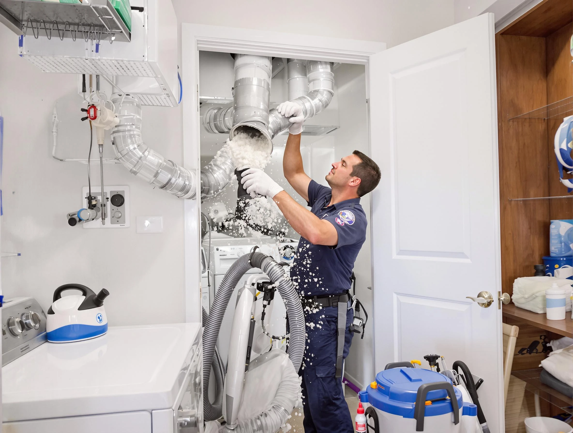 South Weber Dryer Vent Cleaning technician delivering thorough residential dryer vent cleaning service in South Weber